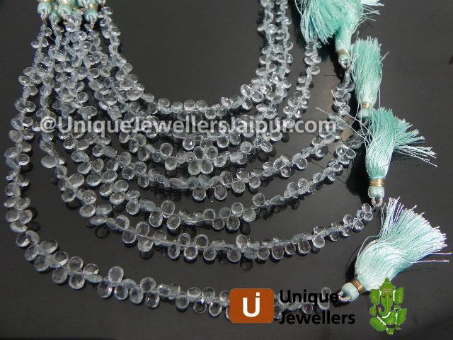 Aquamarine Faceted Pear Beads